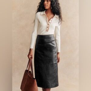 Sezane Magalia Skirt Black - Size 2